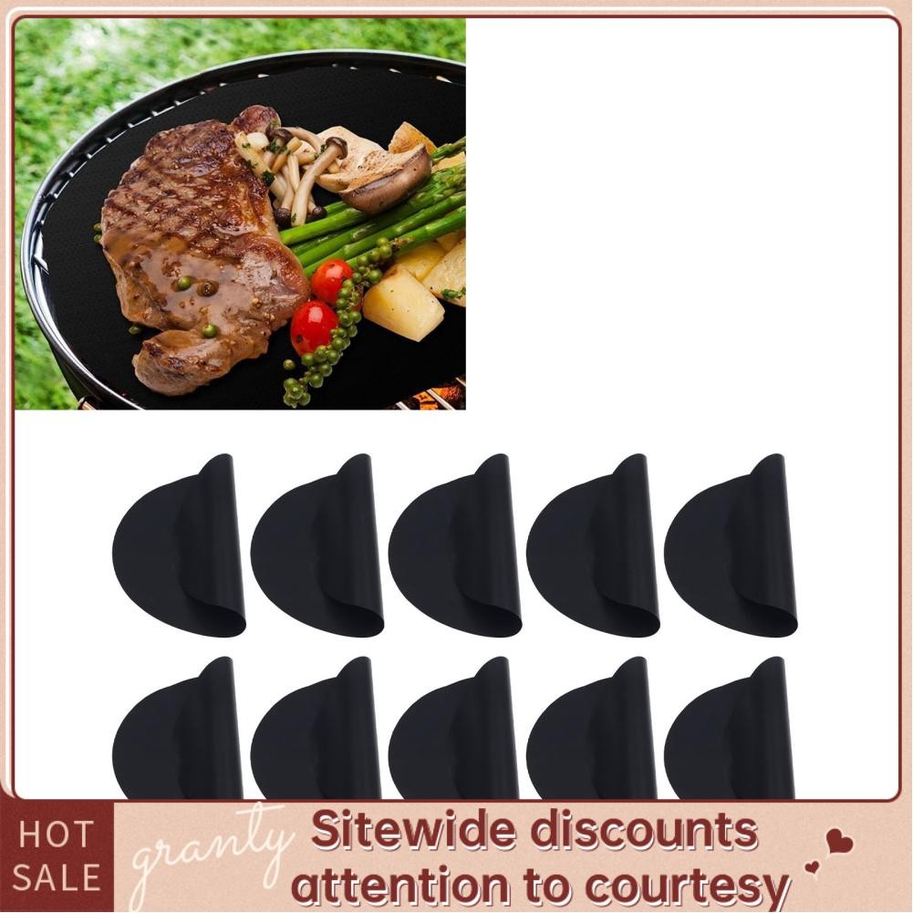 Granty Grill Mat Set Of 10 Non Stick Round BBQ Dishwasher Safe Mats