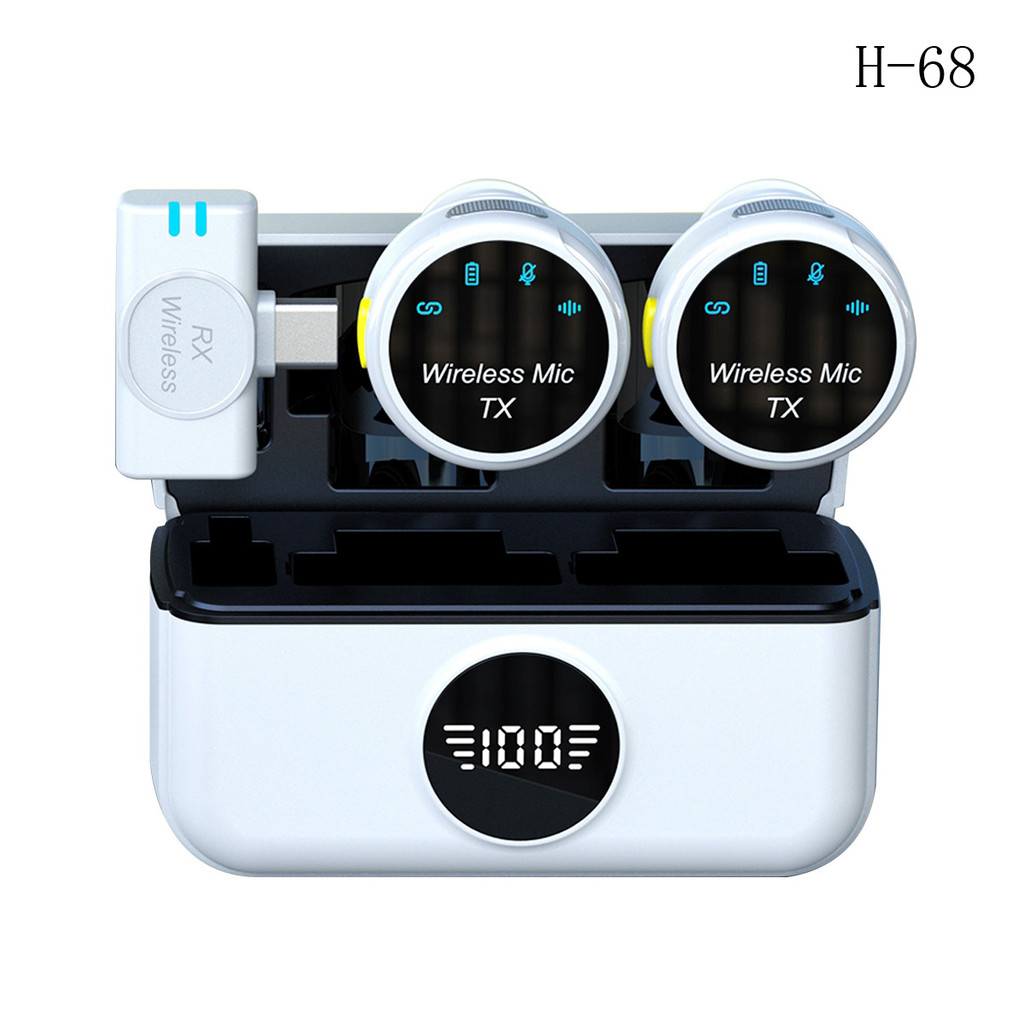 New Style H66 Button Disc Wireless Lavalier Microphone One for Two ...