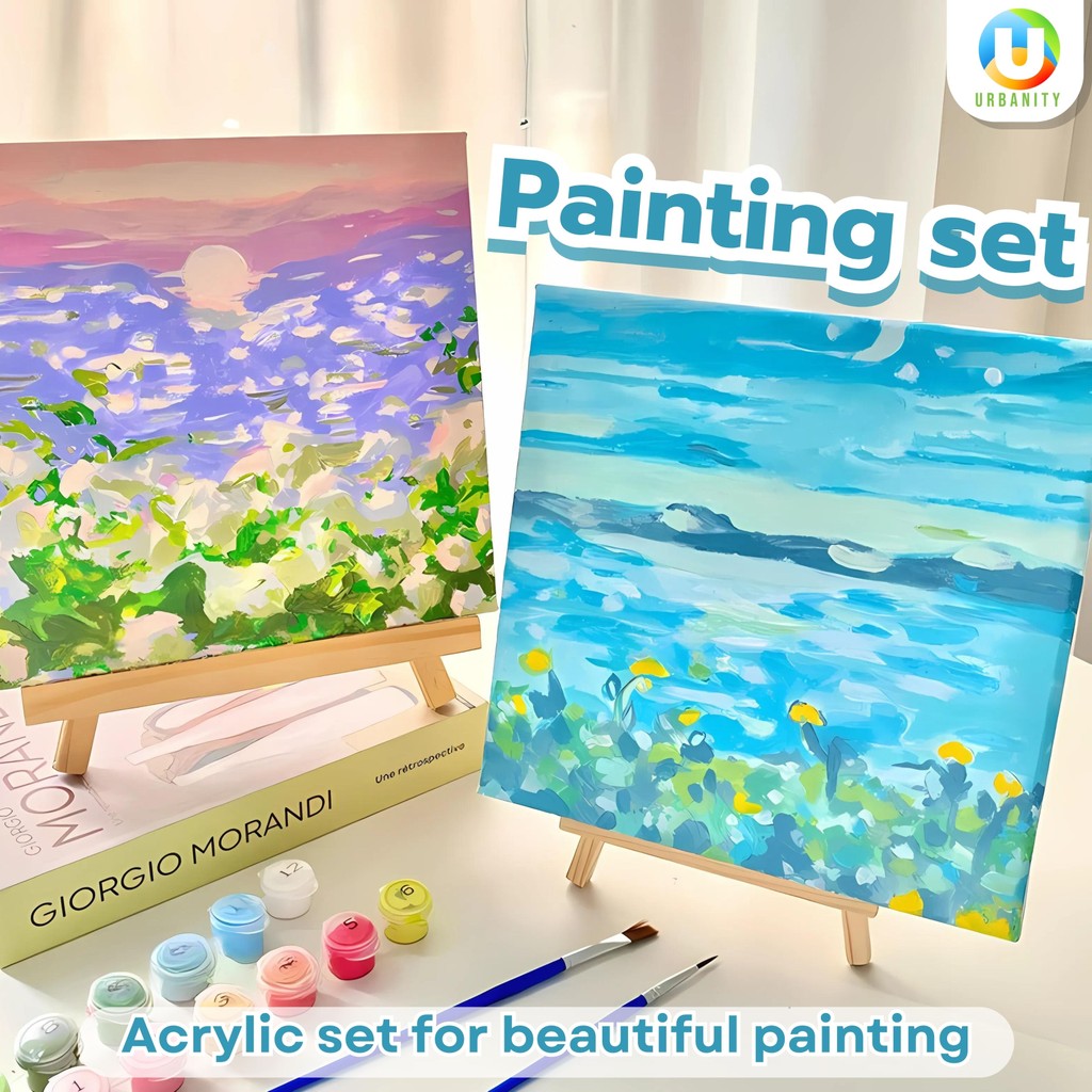 Digital Oil Paint By Numbers 20x 20cm Canvas Frame Number Painting ...