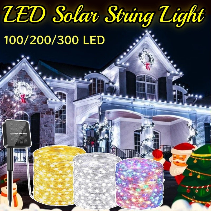 32M LED Holiay Light Solar Outdoor Waterproof Fairy String Lights 8 ...