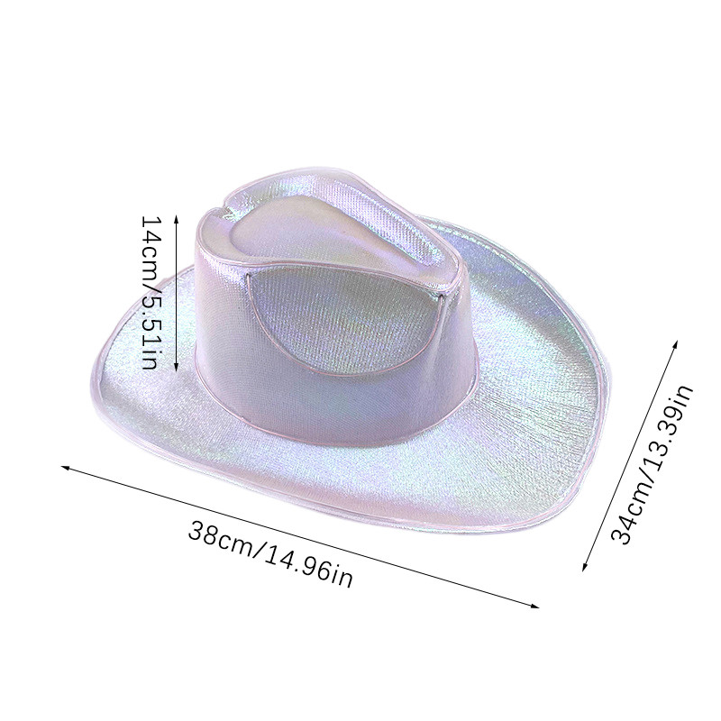 Shopee Disco Luminous Led Bride Cowgirl Hat Glowing Light Bar Cap