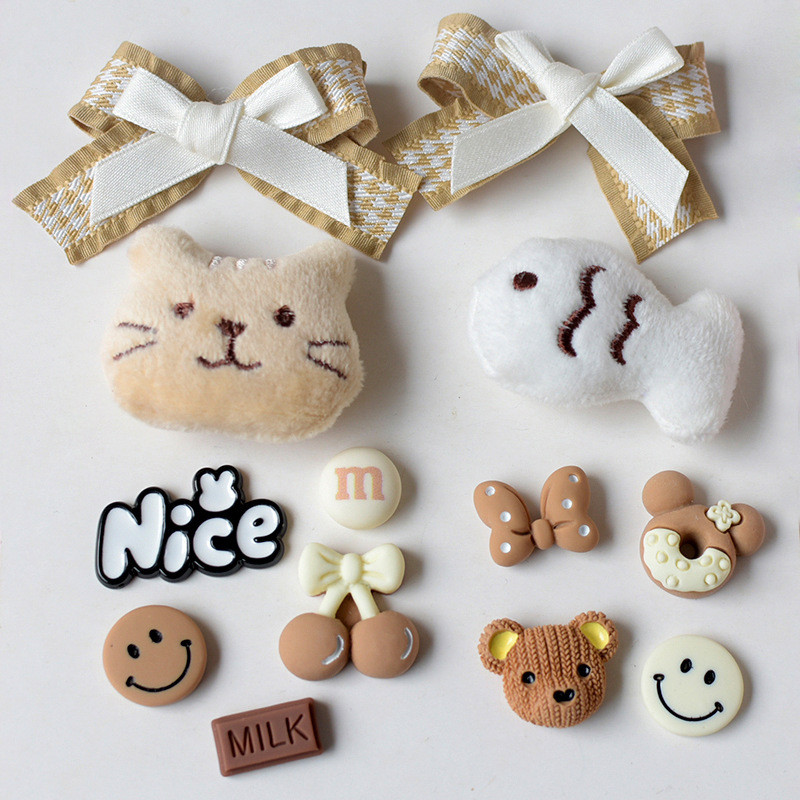 Cute Cat Little Fish Milk Tea Color Set Shoe Buckle Shoe Decoration ...