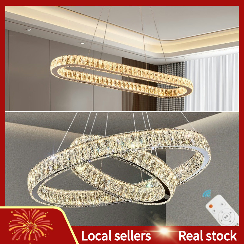 Modern Crystal Hanging Light LED Chandelier Ceiling Light for Living ...