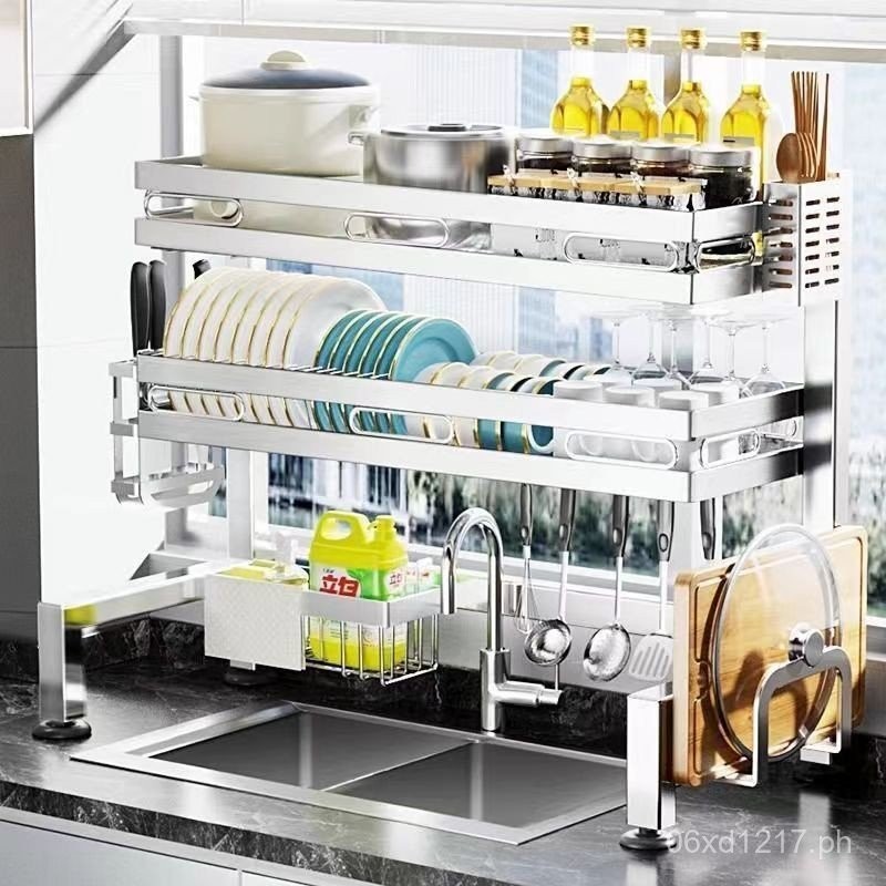 Storage Rack Kitchen Stainless Steel Dish Rack Sink Dish Drainer Bowl ...