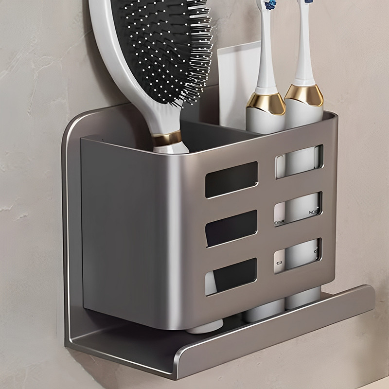 Wall Mounted Bathroom Shelf For Toothbrush Comb Razor Storage Rack ...