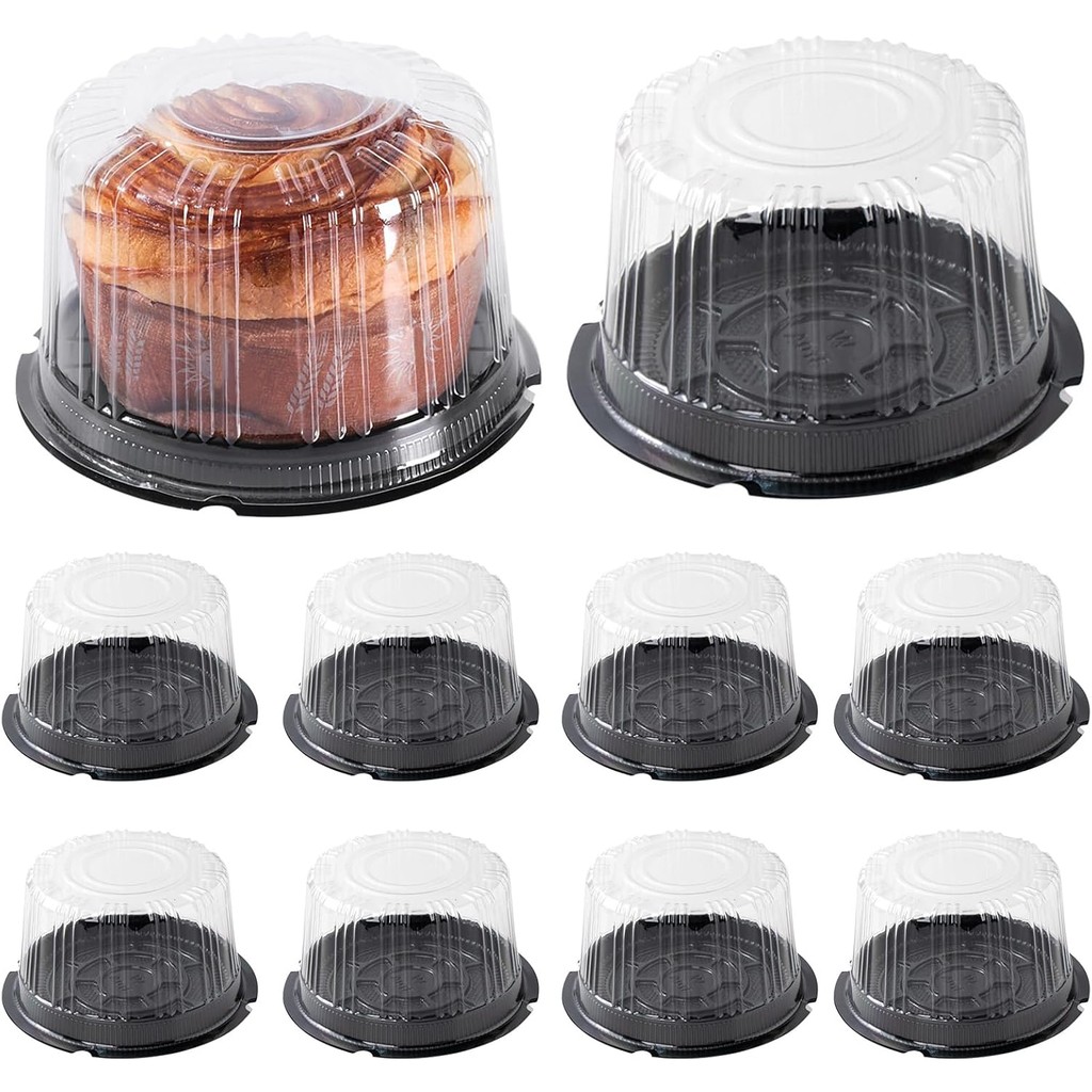 6 Inches Plastic Cake Container Cake Carrier with Clear Dome Lid Clear ...