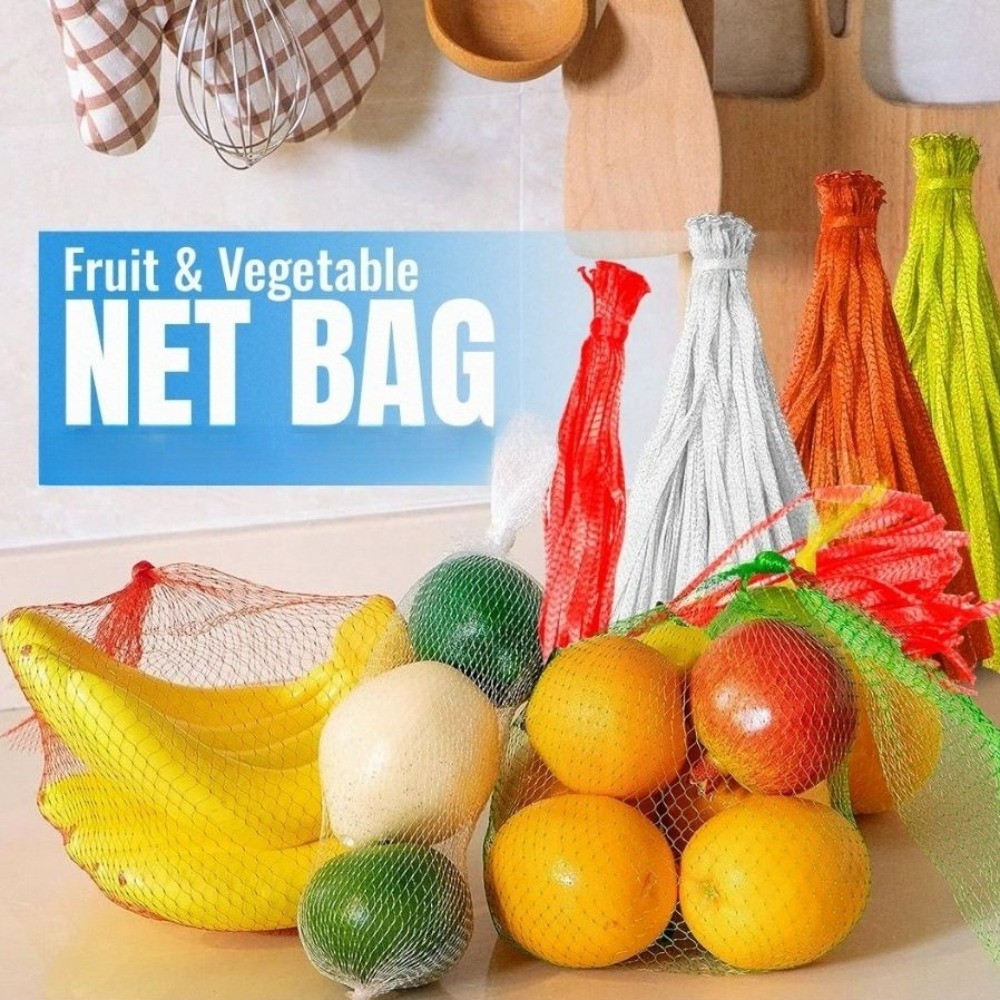 12 Inches 100pcs Fruit Vegetable Net Bag Reusable Vegetable Net Bag ...