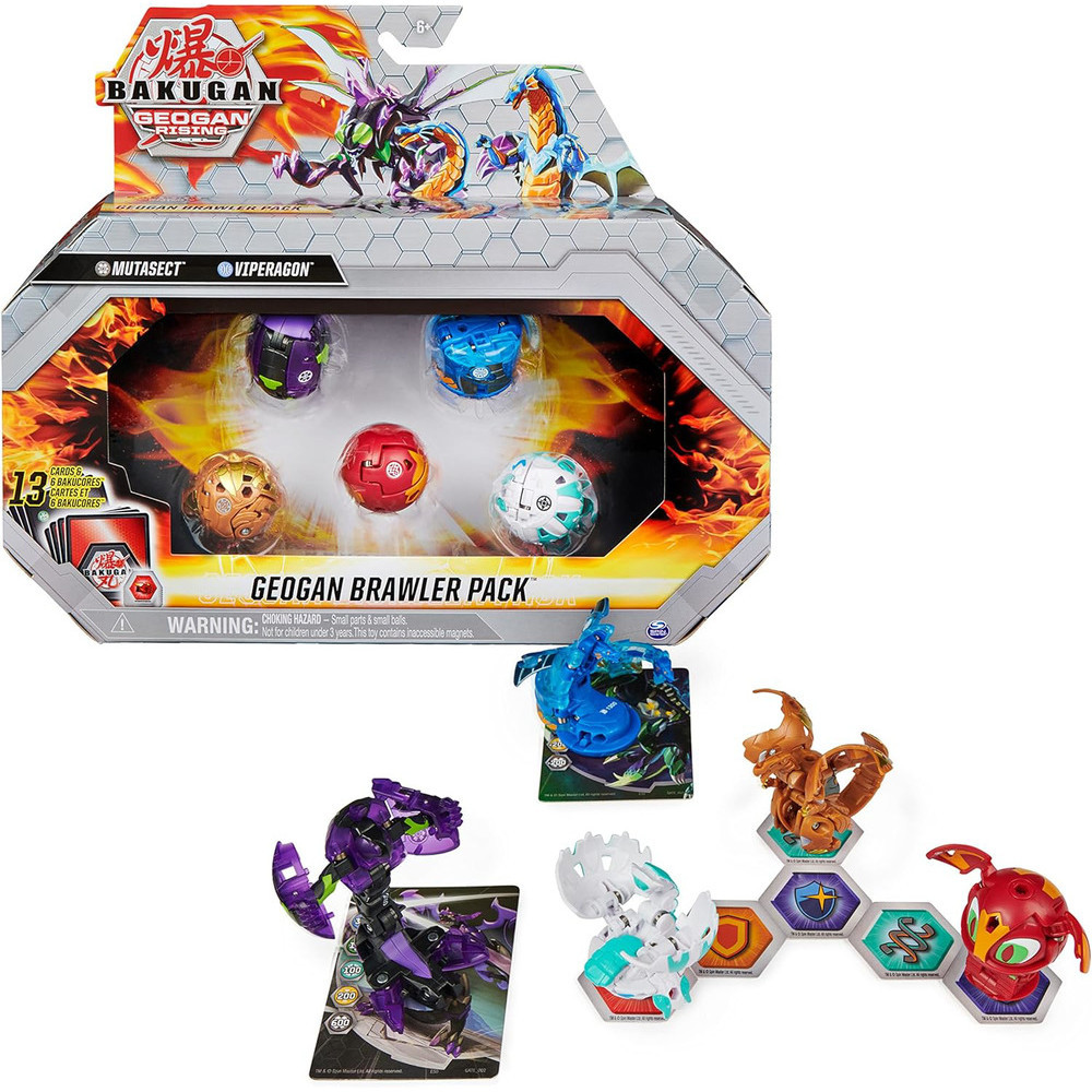 Bakugan Geogan Brawler 5-Pack, Exclusive Mutasect and Viperagon Geoga ...