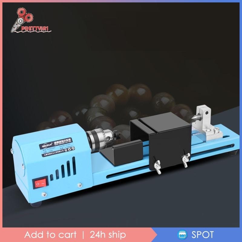 [Prettyia1] Mini Lathe Machine Wood Turning Lathe Machine Crafts DIY Benchtop Wood Lathe for