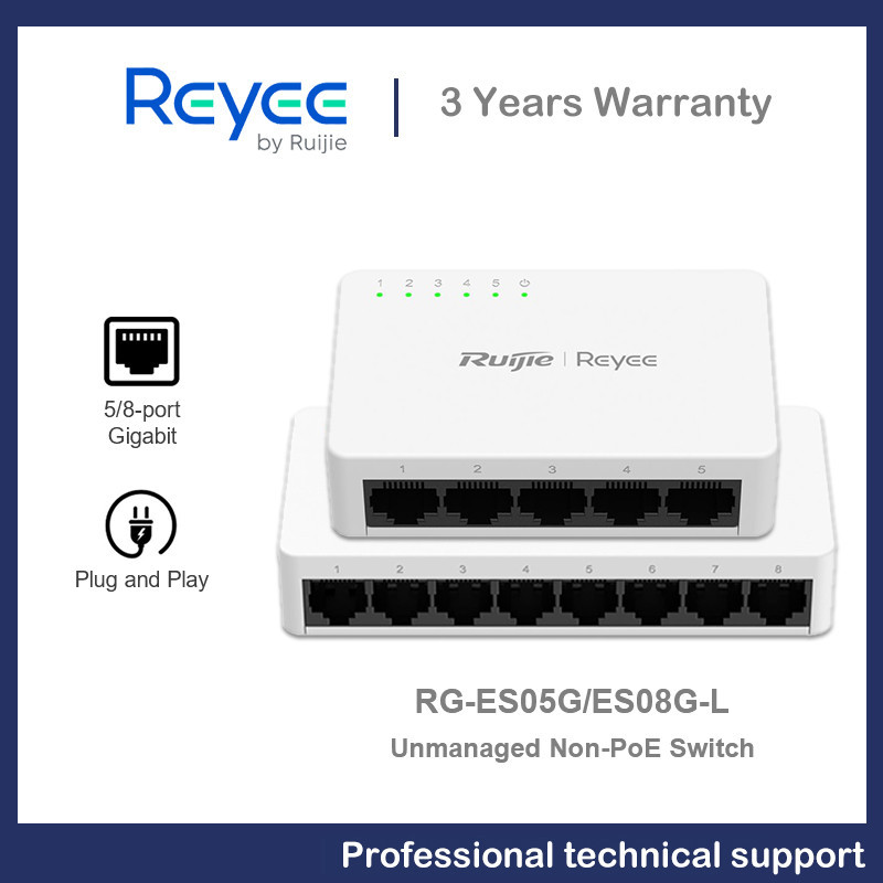 Ruijie-Reyee RG-ES05G-L RG-ES08G-L 10/100/1000 Mbps Unmanaged Non-PoE ...