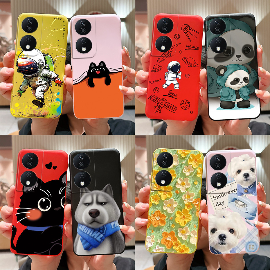 XINYEXIN Silikon-Hülle Für Honor 90 Smart / Honor X7b – Süßes Blumenmuster, Ultra-dünn, Stoßfest, Mit Kameraschutz