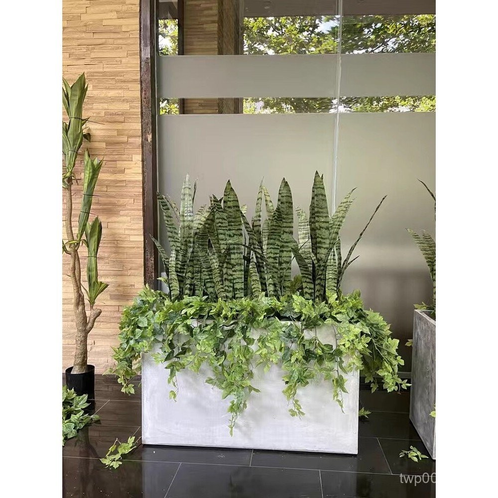 Outdoor Flower Box Cement Flower Pot Large Rectangular Manger Nordic