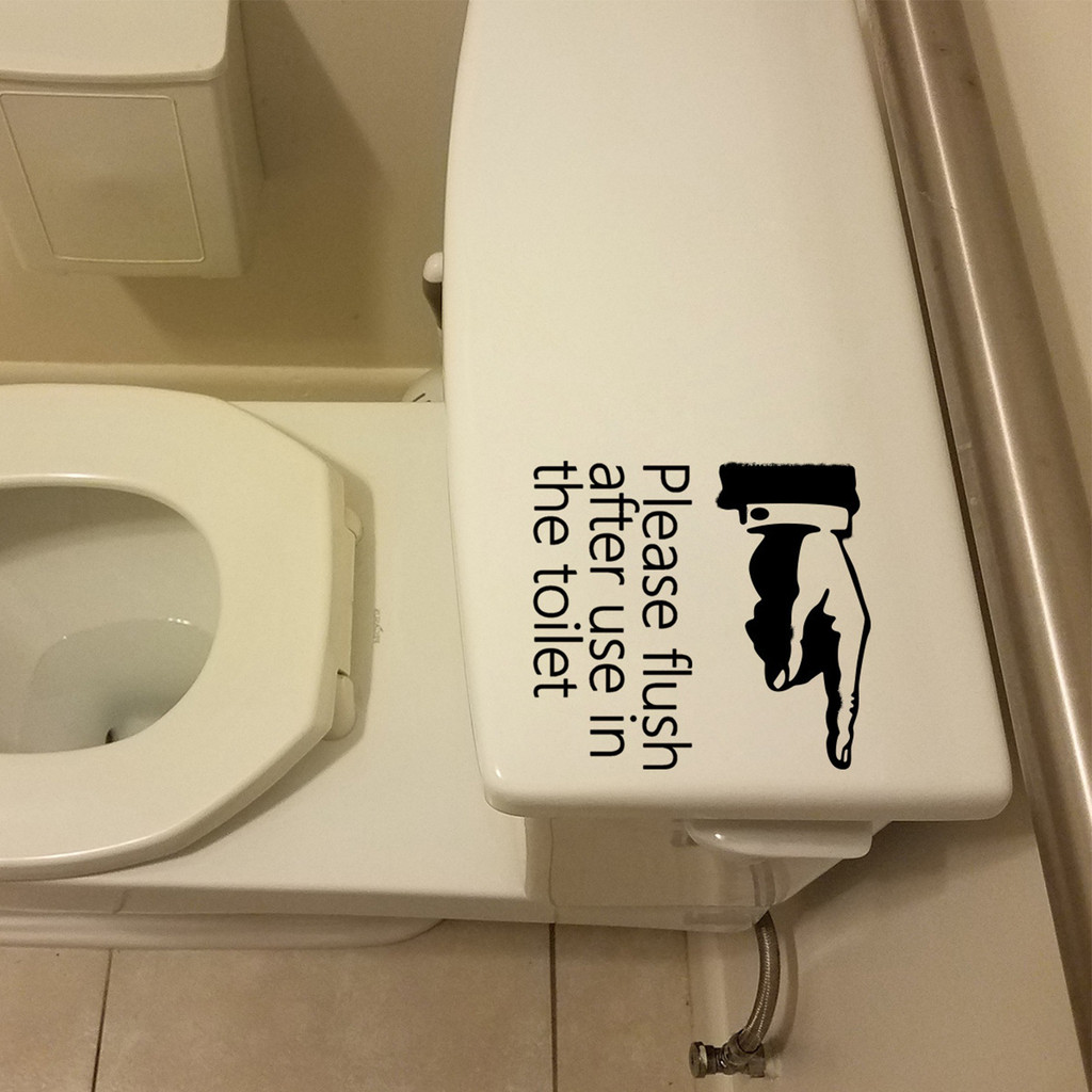 BK DIY Toilet Sticker Batoom Decor Please Flush After Use In The Toilet ...