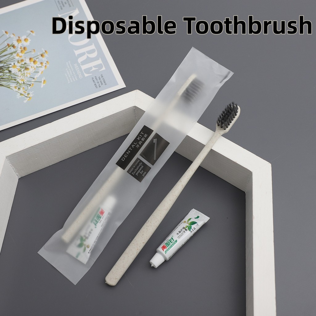 8pcs Disposable Toothbrush with Toothpaste Individually Wrapped Comb ...