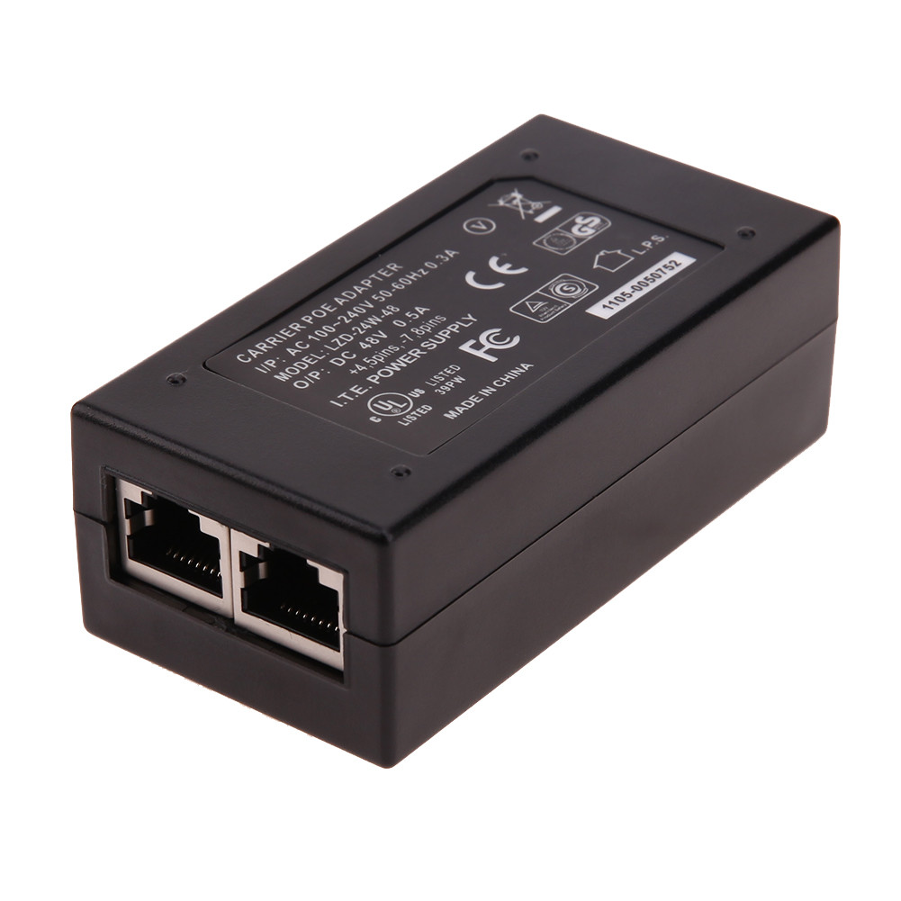 48V 0.5A 24W Desktop POE Power Injector Ethernet Adapter Surveillance ...