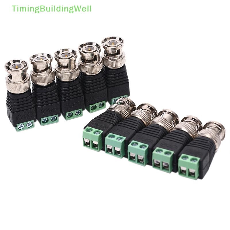 TBPH 10 Male Coax CAT5 To Coaxial BNC Cable Connector adapter Camera ...