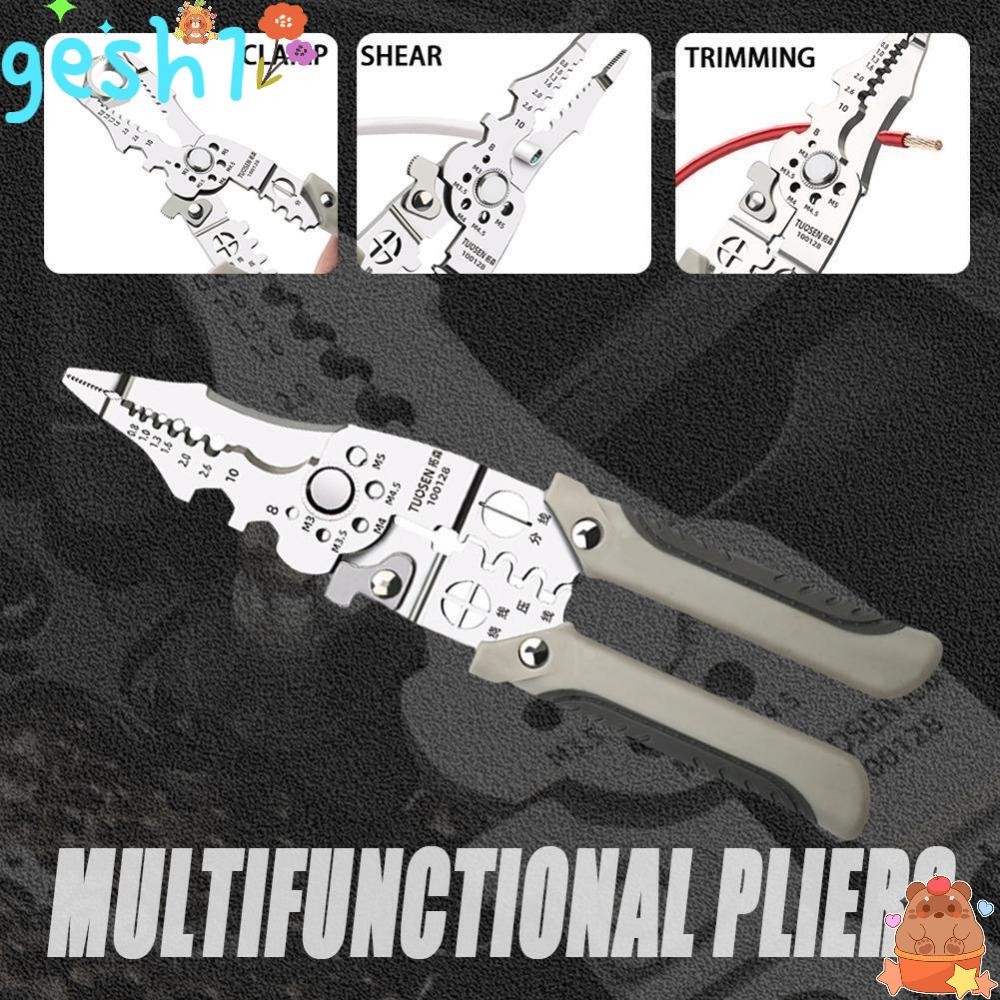 GESH1 Crimper Cable Cutter, Industrial Grade Multifunctional Wire