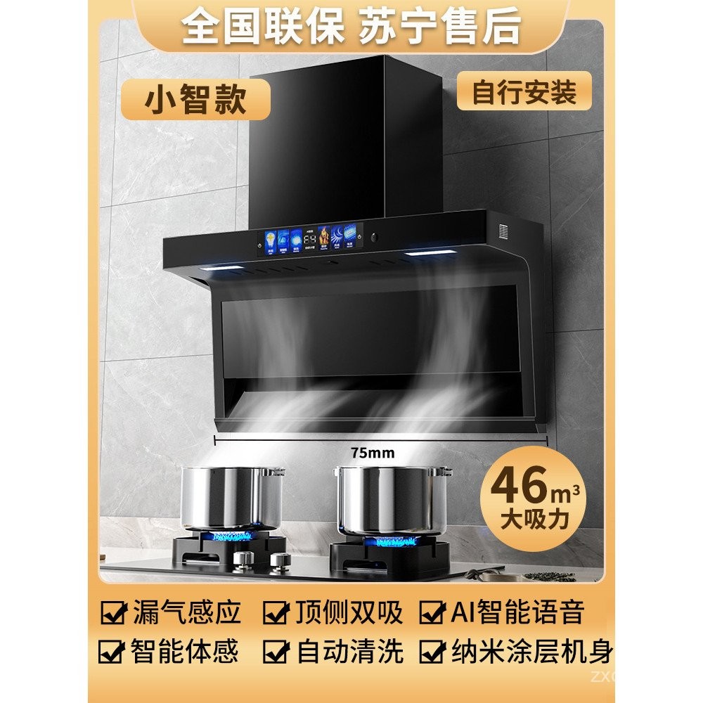 Hotata Range Hood Household Kitchen Large Suction Top Double Suction