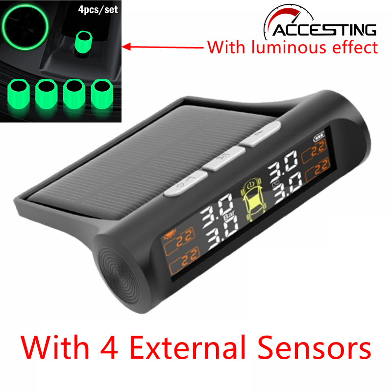 【With 4 Luminous External Sensors 】TPMS Wireless Tire Pressure ...