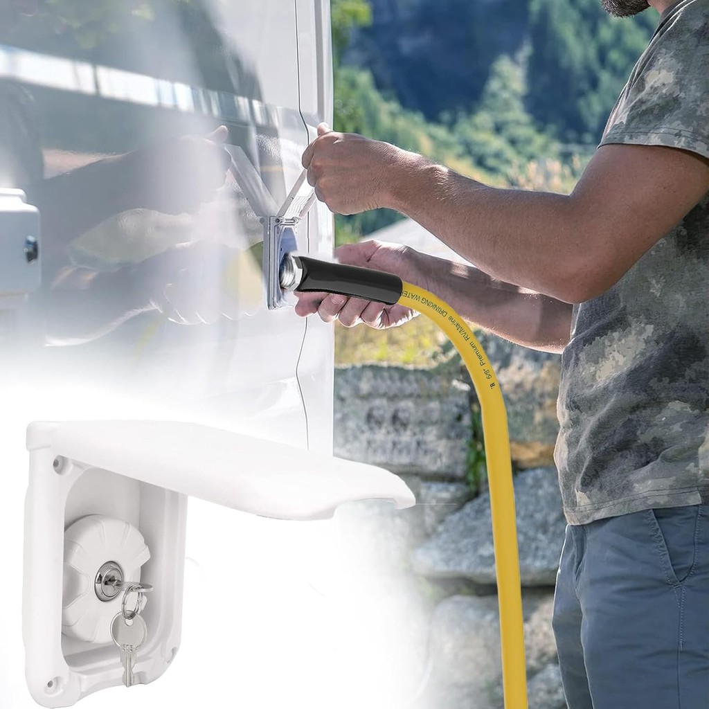 RV Water Fill Inlet with Cover Gravity Water Fill Inlet, Square ...