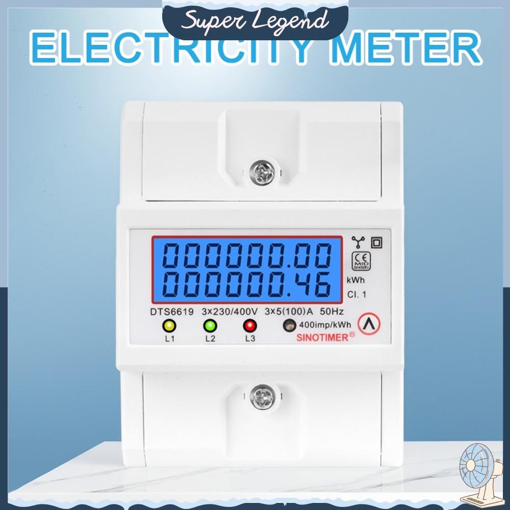 Din Rail 3 Phase 4 Wire Energy Meter AC 380V 100A 50/60Hz Electric ...