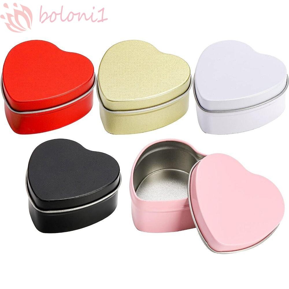[COD] Heart Shape Tins, Tinplate Silver/Red/Pink Heart Metal Box ...