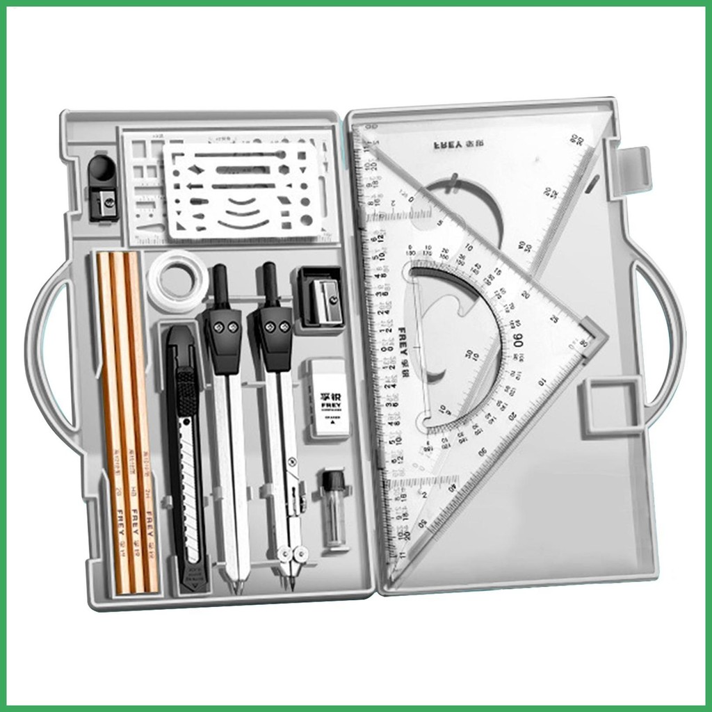 Compass Set 16X Math Tool Kit Drawing Tools with Storage Box Compass ...