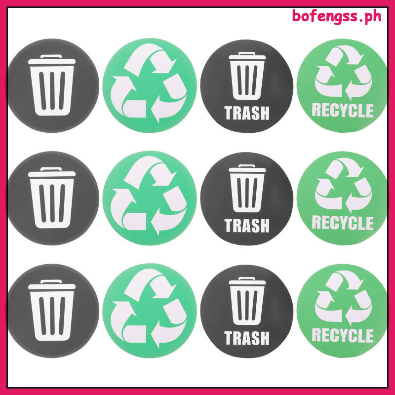 12 Pcs Garbage Sign Stickers Labels Trash Can Decal Recycle for ...