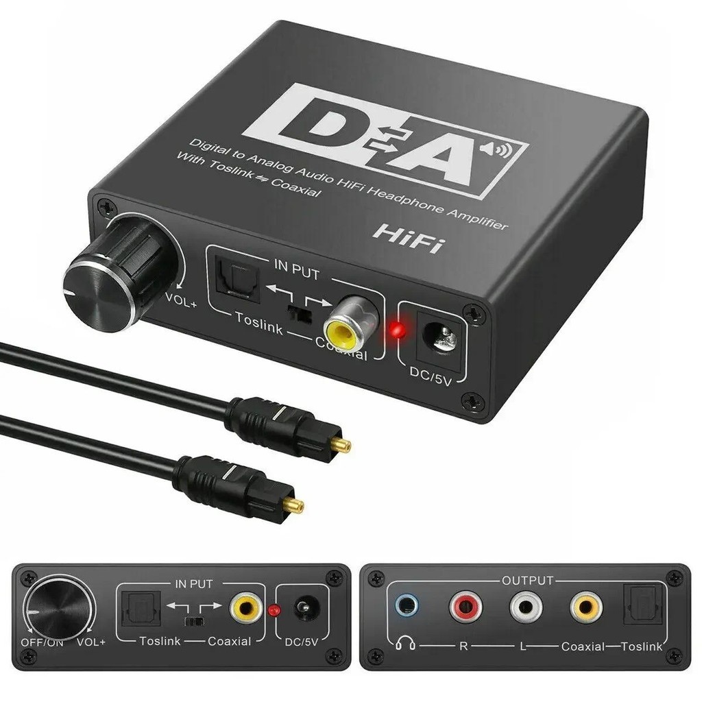 32192KHz Hifi DAC Amp Digital To Analog Audio Converter RCA 3.5mm Jack