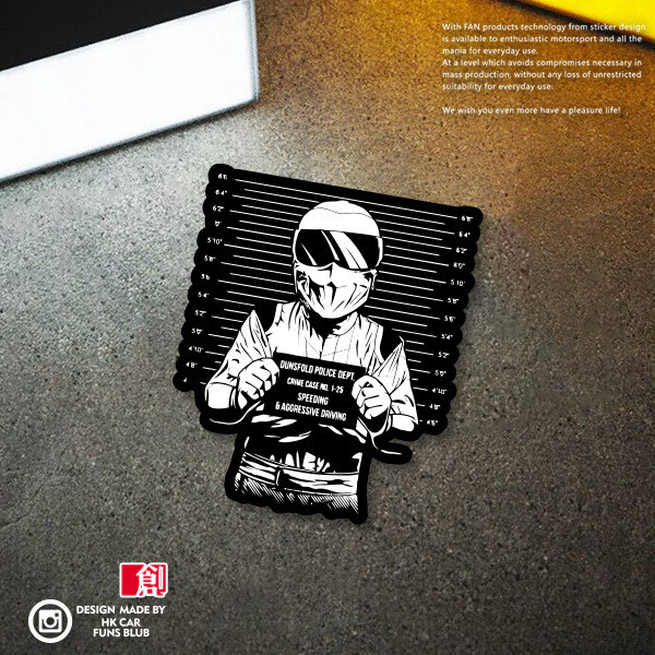 Spoof Rider Fun Cartoon Reflective Car Sticker Motorcycle Electric ...