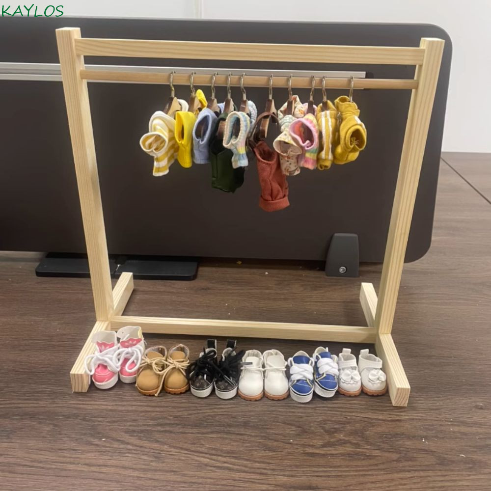 KAYLOS Labubu Dolls Clothes Hangers, Mini Wooden Dolls Clothes Storage ...