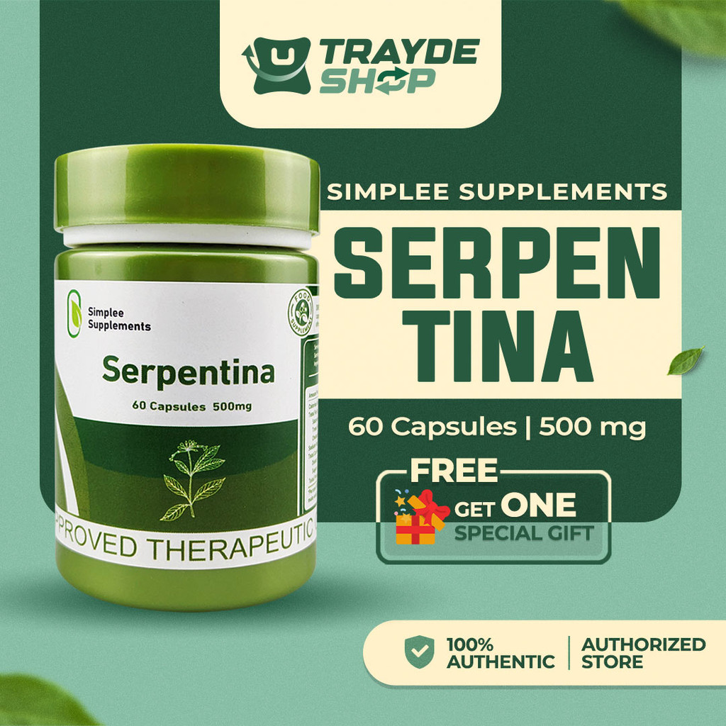 Simplee Serpentina – 500mg | 60 Capsules – Supports Calm, Body Balance ...