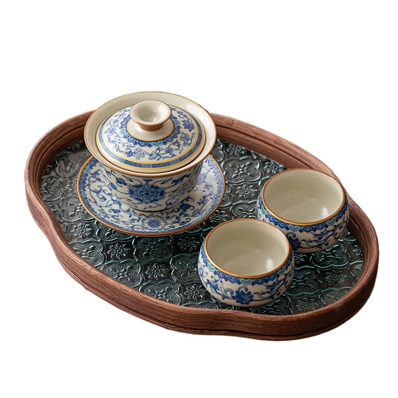 Xi Yuan Ji Blue and Hua Ru Kiln Kung Fu Tea Set suit Home Tea Maker ...