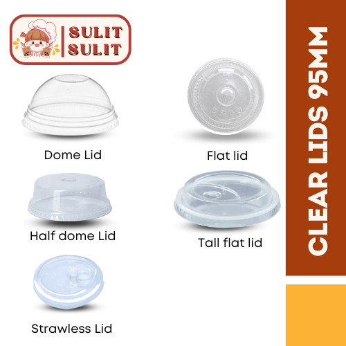 [100pcs] 95mm Transparent Lids/ Flat Lid/Dome lid/Halfdome lid ...