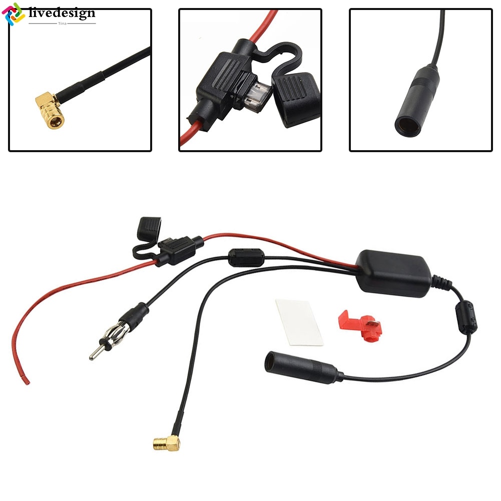 [Livedesign] Stereo Aerial DAB AM FM Radio Car Antenna Splitter Signal