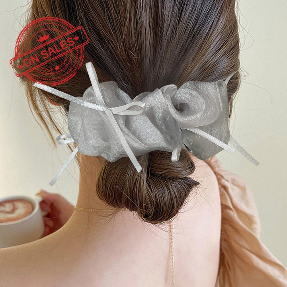 LYDIA1 Bow Large Intestine Hair Rope Mesh Ballet Style Hair Super