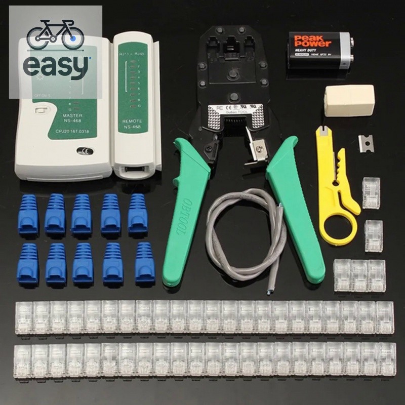 67pcs RJ45 Cat5e Cat6 LAN Kit Cable Tester Crimper Crimping