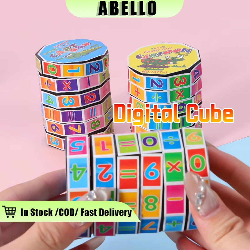 Cylindrical Plastic Digital Rubix Cube Educational Toy for Kids Math ...