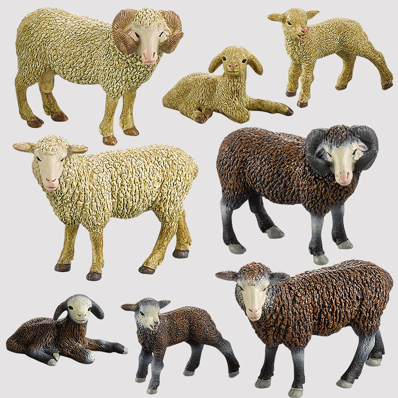 Children's Toys Solid Sheep Static Plastic Ornament Simulated Farm ...