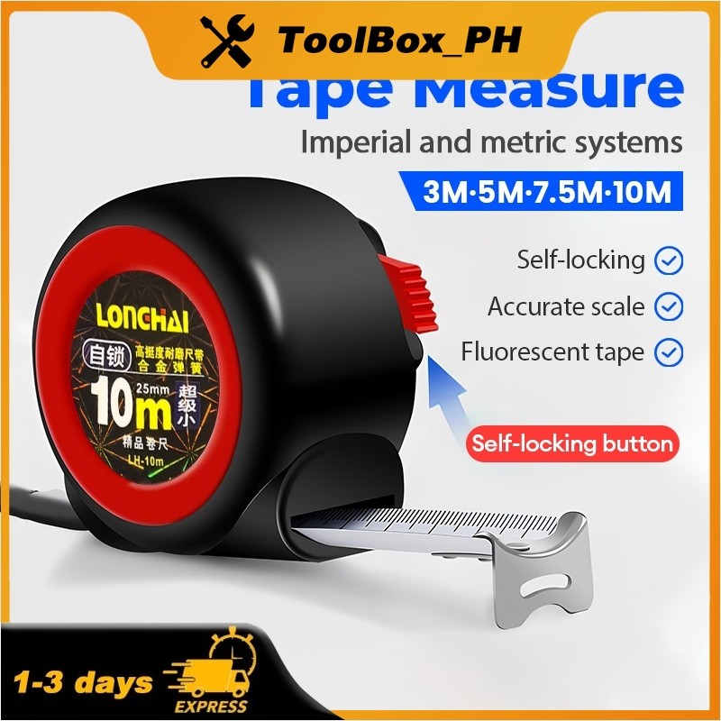 【Inches Scale】7.5m Steel Measuring Tape Levels Auto Lock Metro ...