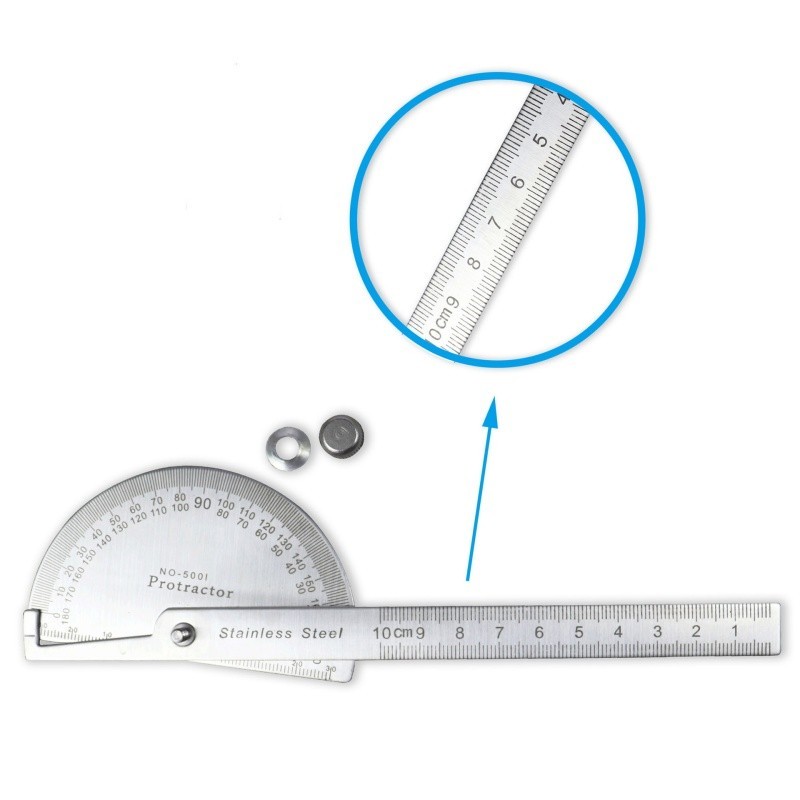 180 Degree Ruler Round Head Angle Gauge Protractor Angle Finder ...