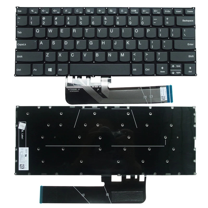 US Keyboard For Lenovo IdeaPad 5 14ALC05 / 14ARE05 / 14IIL05 / 5-14ITL05 - Black QWERTY