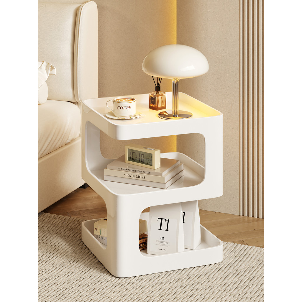 Nordic white bedside table modern simple living room bedroom sofa side ...