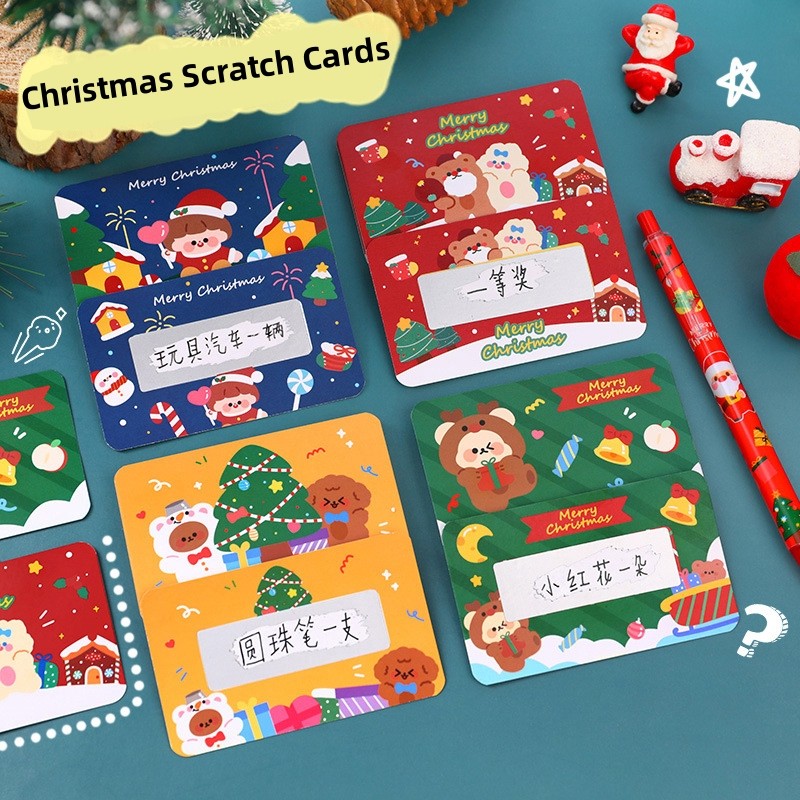 Christmas Scratch Cards Stickers Party Game Coupons Holiday Raffle ...