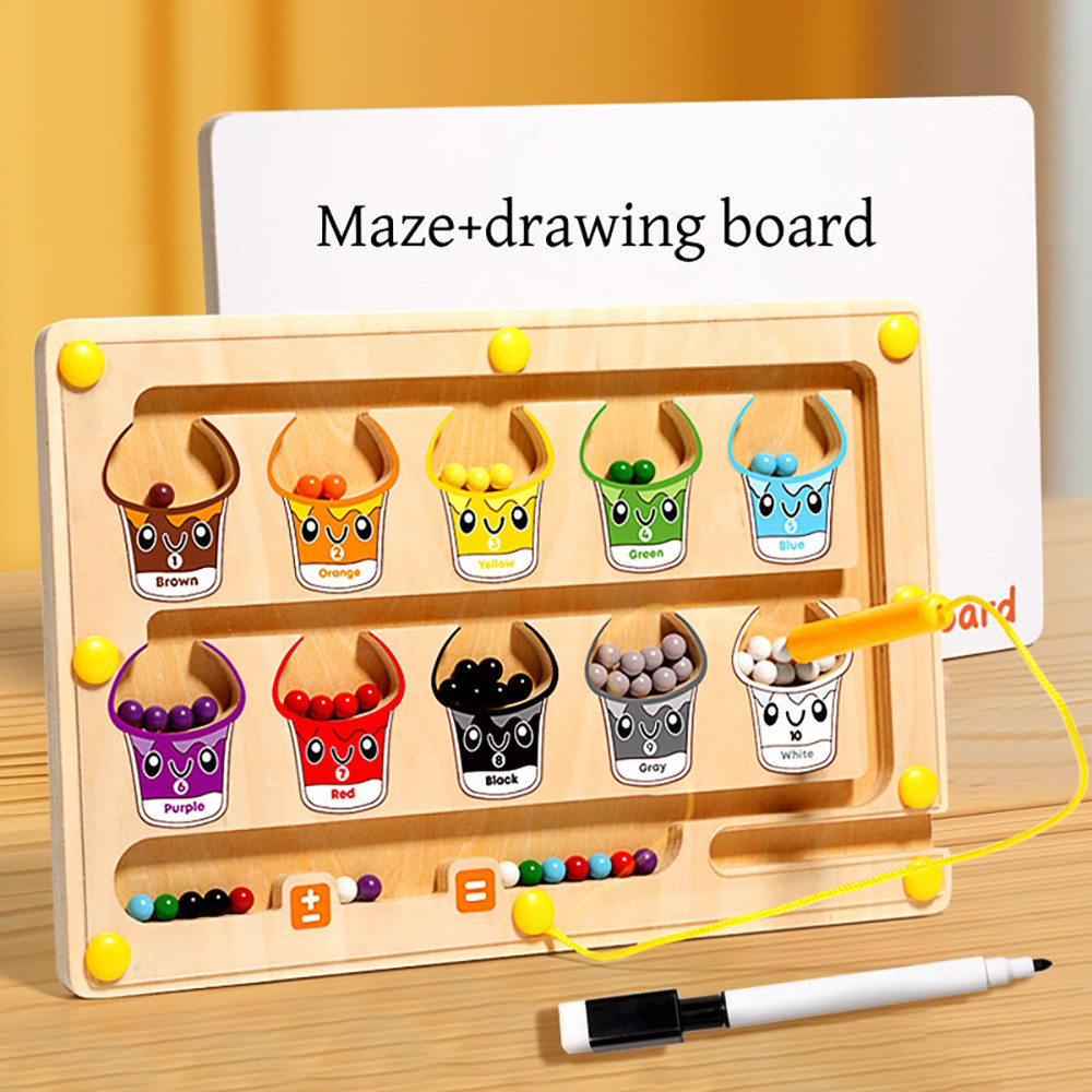 Toys 2 in 1 Montessori Magnetic Color Sorting Games Maze Board Pen ...