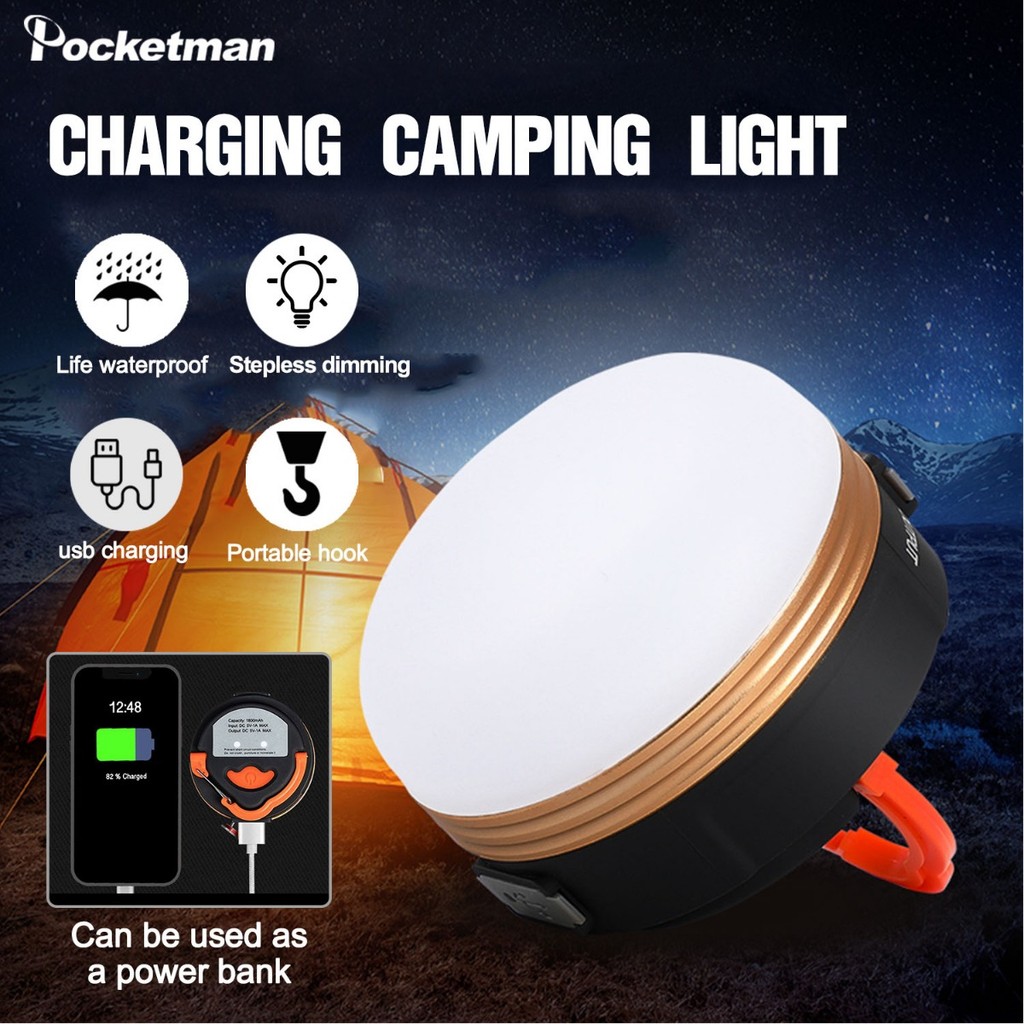 LED Four Level Internal Power Output Portable Hook Camping Light with ...