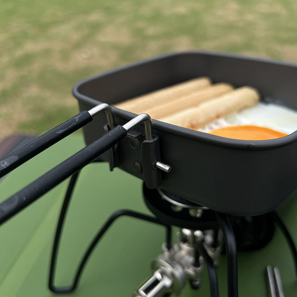 2 In 1 Camping Cookware Set with Storage Bag Folding Frying Pan Cooking