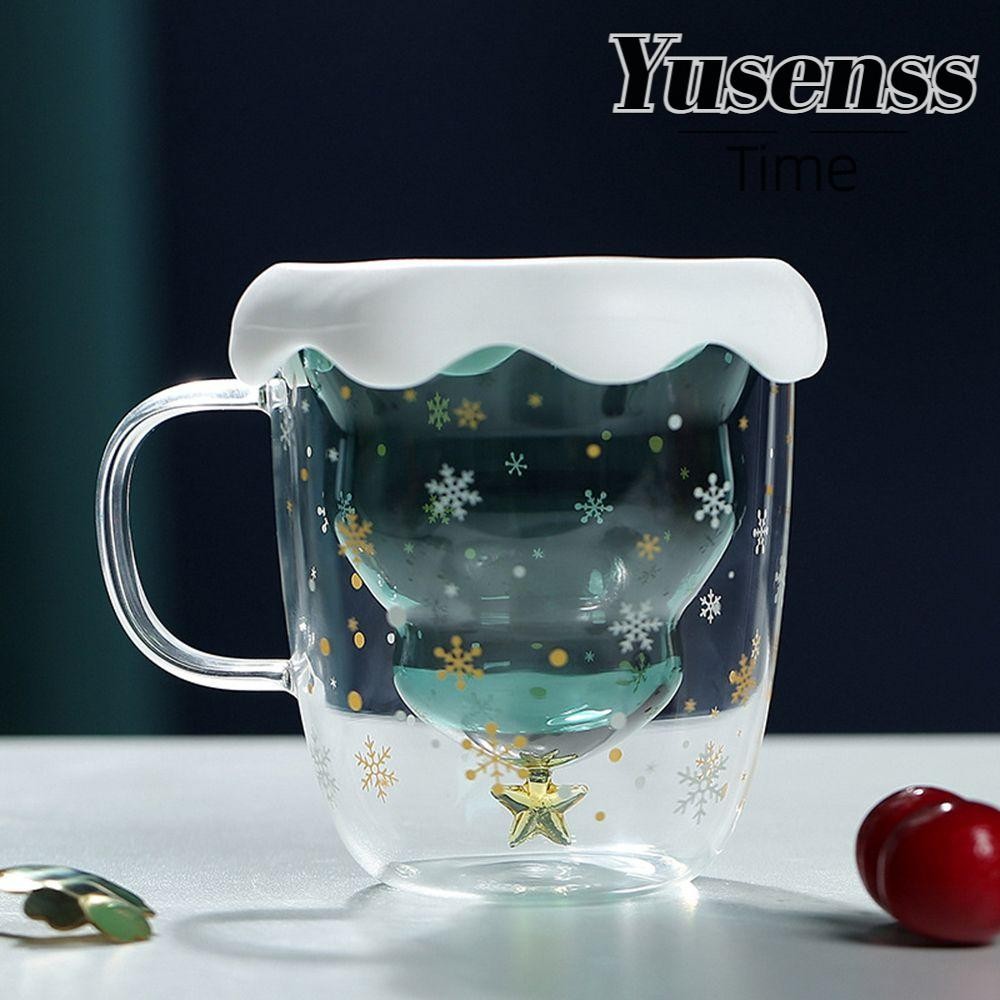 YUSENSS Water Bottle Cold Resistance Christmas Tree Transparent Glass