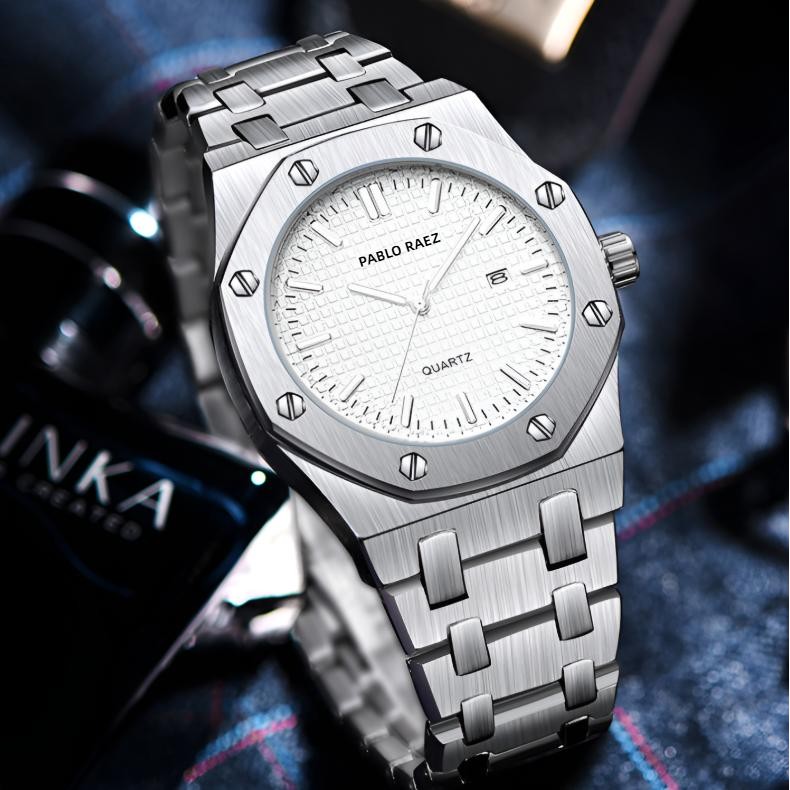 PABLO RAEZ 2744 Octagon Men's Watch | Waterproof & Date Display | Free ...