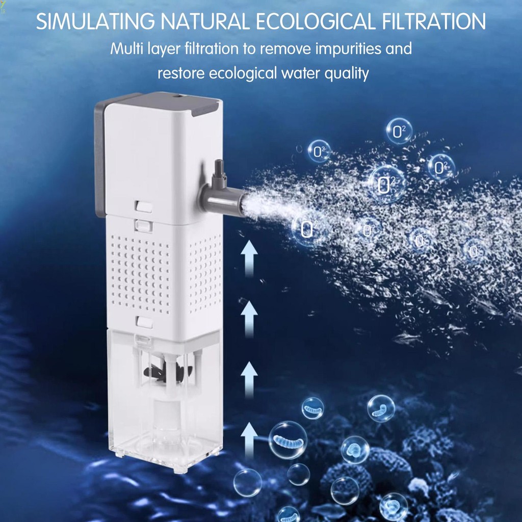Aquarium Power Filter Fish Tank Filter 3 in 1 Filtration Energy ...